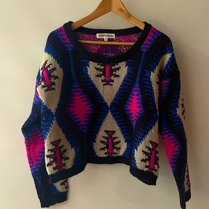 Oxford Circus Cropped Knit Patterned Sweater